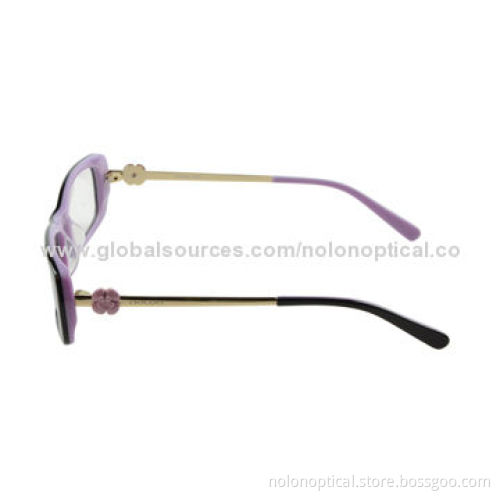 Fashion Acetate Optical Frames with Metal Temple of Nice Metal Trim